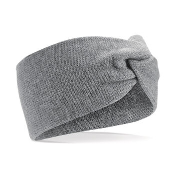 Beechfield  Twist Knit Headband Grey Marl