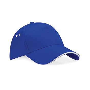 Beechfield  Ultimate 5 Panel Cap Sandwich Peak Bright Royal/White