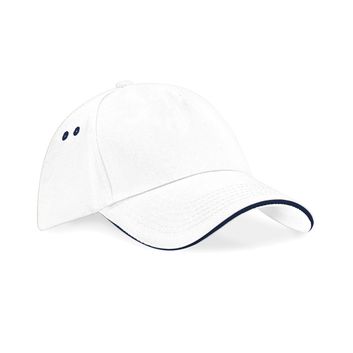 Beechfield  Ultimate 5 Panel Cap Sandwich Peak White/French Navy