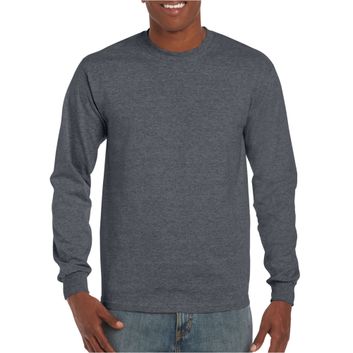 Gildan Ultra Cotton Adult Long Sleeve T-Shirt Dark Heather