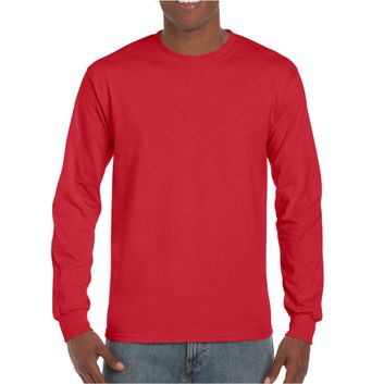 Gildan Ultra Cotton Adult Long Sleeve T-Shirt Red