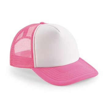 Beechfield  Vintage Snapback Trucker Flourescent Pink/ White