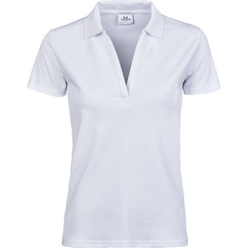Tee Jays Women's Luxury Stretch V-Neck Polo White