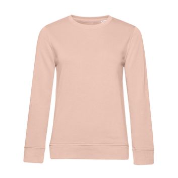 B&amp;C Women's Organic Crew Neck Sweat Soft Rose