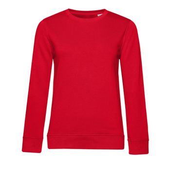 B&amp;C Women's Organic Crew Neck Sweat Red