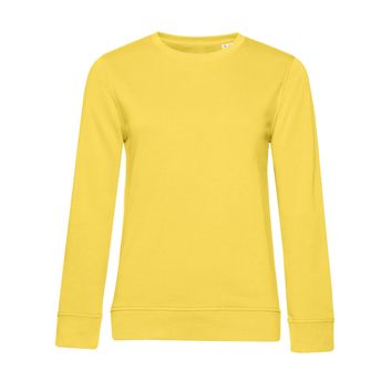 B&amp;C Women's Organic Crew Neck Sweat Yellow Fizz