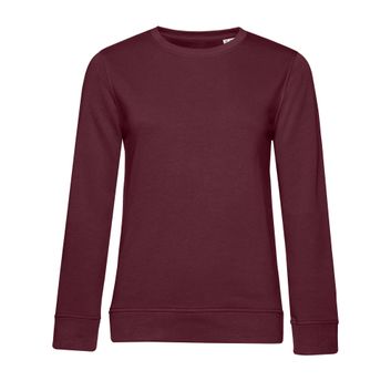 B&amp;C Women's Organic Crew Neck Sweat Burgundy