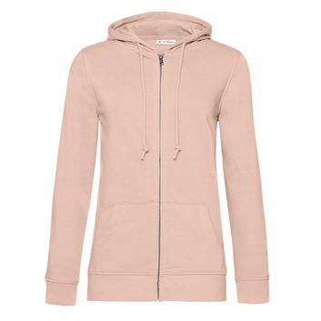 B&amp;C Women's Organic Zipped Hood Soft Rose