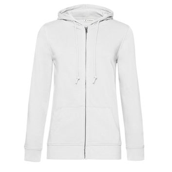 B&amp;C Women's Organic Zipped Hood White