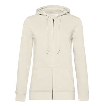 B&amp;C Women's Organic Zipped Hood Off White