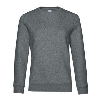 B&amp;C Women's Queen Crew Neck Sweat Heather Mid Grey