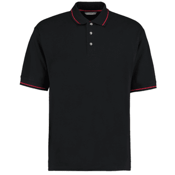 Kustom Kit Classic Fit St.Mellion Polo Black/Bright Red