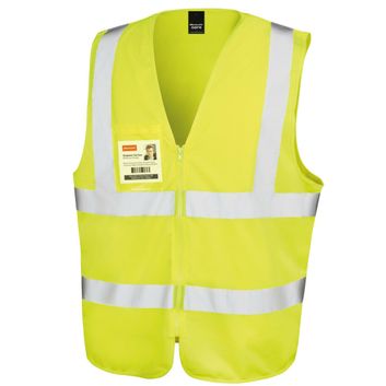 Result Safeguard Zip Safety Tabard Hi-Vis Yellow