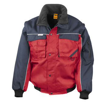 WORK-GUARD by Result Zip Sleeve Heavy Duty Jacket Red/Navy