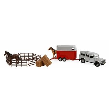Kidsglobe Land Rover with Horse Trailer and Accessories