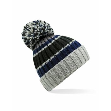 Beechfield  Hygge Striped Beanie Blue Steel