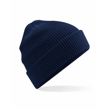 Beechfield  Organic Cotton Waffle Beanie Oxford Navy