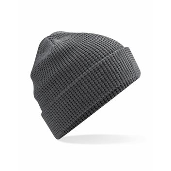 Beechfield  Organic Cotton Waffle Beanie Graphite