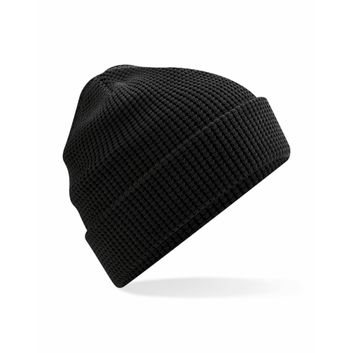 Beechfield  Organic Cotton Waffle Beanie Black
