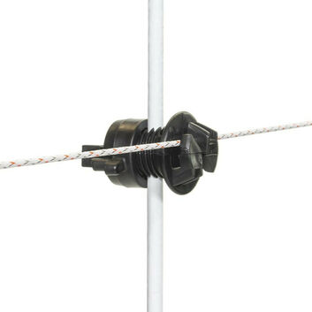 250 x Gallagher Screw-on rod insulator black for post 4/10mm