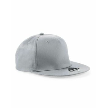 Beechfield  5 panel Snapback Rapper Cap Light Grey