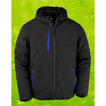 Result Genuine Recycled Black Compass Padded Winter Jacket Black/Royal
