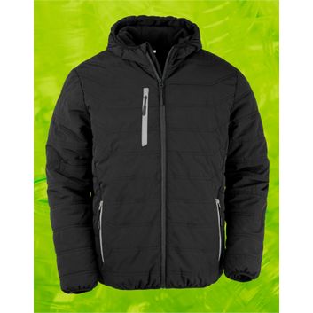 Result Genuine Recycled Black Compass Padded Winter Jacket Black/ Grey