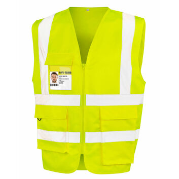 WORK-GUARD by Result Heavy Duty Polycotton Security Vest Fluoresent Yellow