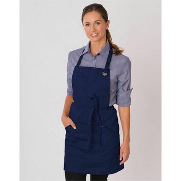 Dennys Le Chef Apron with Metal Eyelets Navy Blue