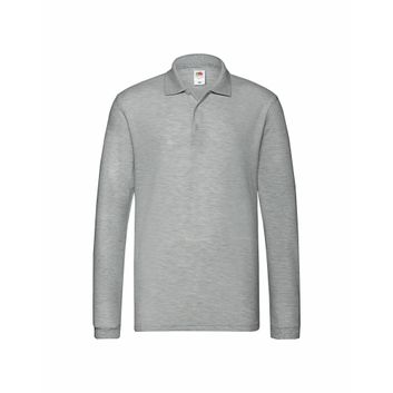 Fruit Of The Loom Men's Premium Long Sleeve Polo Athletic Heather
