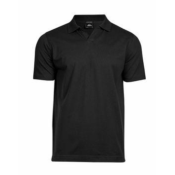 Tee Jays Men's Luxury Stretch V-Neck Polo Black