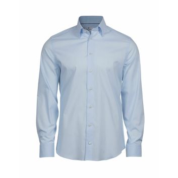 Tee Jays Men's Stretch Luxury Shirt Light Blue