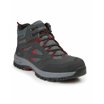 Regatta Safety Footwear Mudstone S1P Safety Hiker Boot Ash/ Rio Red