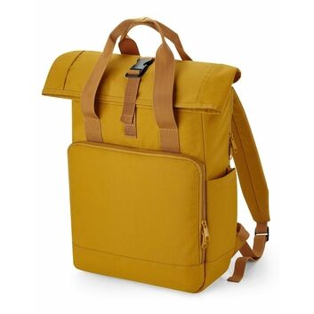 Bagbase Recycled Twin Handle Roll-Top Laptop Backpack Mustard