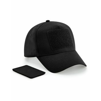 Beechfield  Removable Patch 5 Panel Cap Black