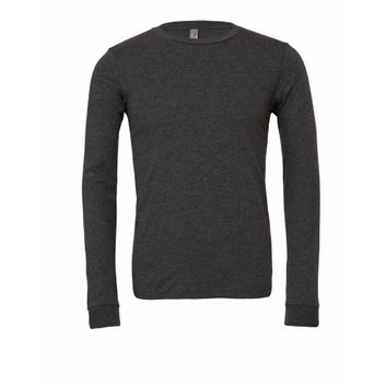 Bella Unisex Heather CVC Jersey Long Sleeve Tee Dark Grey Heather