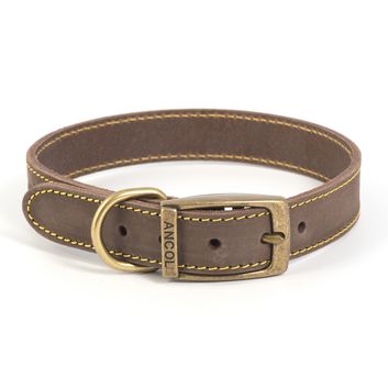 Ancol Timberwolf Leather Collar Sable alternative