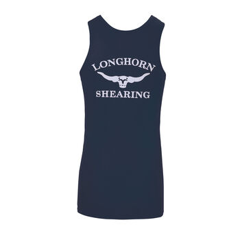 Longhorn Shearing Singlet Vest Navy Blue