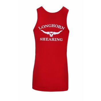 Longhorn Kids Singlet Vest Red
