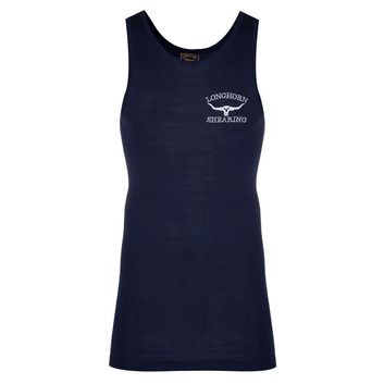 Longhorn Shearing Wool Singlet Vest Navy
