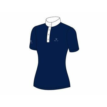 Mark Todd Competition Shirt - Girls (Short Sleeved) Navy