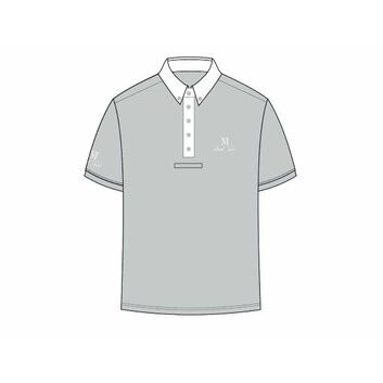 Mark Todd Competition Shirt - Mens (Short Sleeved) Light Grey/White