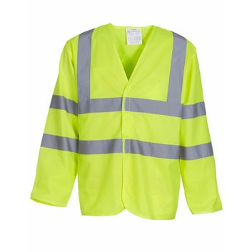 Yoko Hi-Vis Long Sleeve Waistcoat Hi-Vis Yellow