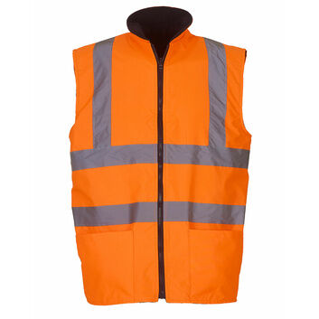 Yoko Hi-Vis Reversible Fleece Vest Hi Vis Orange