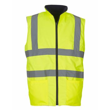 Yoko Hi-Vis Reversible Fleece Vest Hi-Vis Yellow