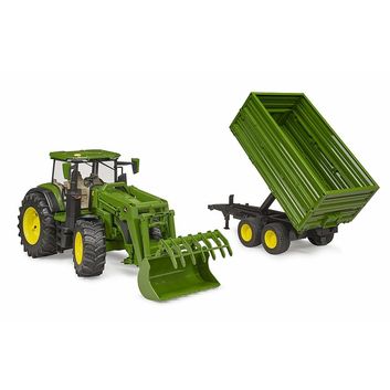 Bruder John Deere 7R 350 with Frontloader &amp; Tipping Trailer 1:16 alternative