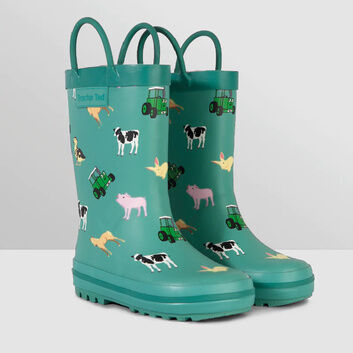 Tractor Ted Baby Animals Teal Welly Boots