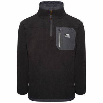 JCB Trade Heavyweight 1/4 ZIP Black Tech Fleece