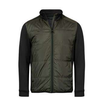 Tee Jays Men's Hybrid-Stretch Jacket Deep Green/ Black
