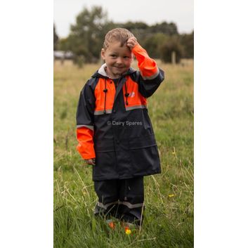 Betacraft Tuffbak Flex Children's Waterproof Parka Coat Navy/Orange alternative